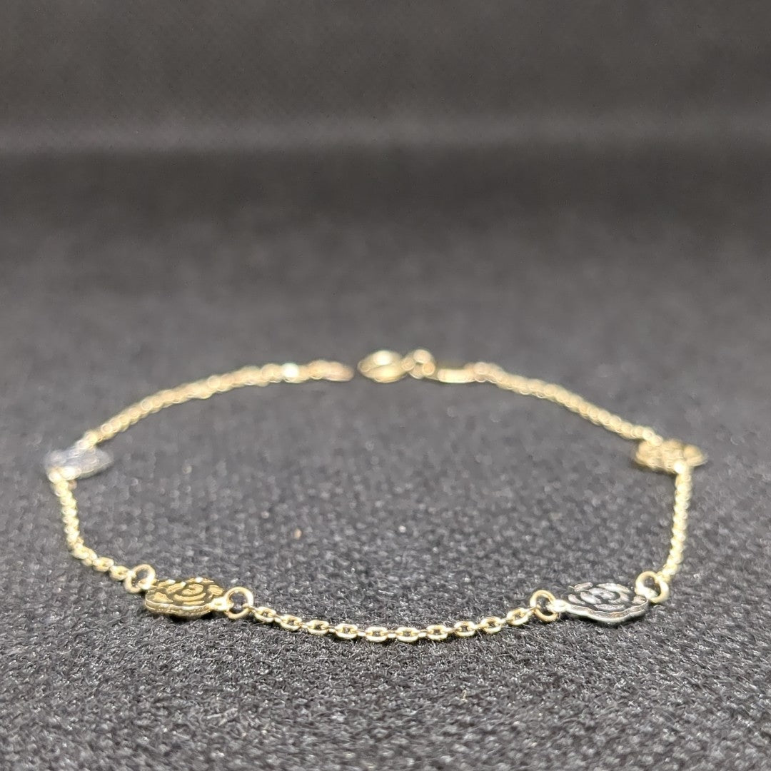 PULSERAS TEJIDO ESPECIAL C/DIJE ORO 10K 18 CM 1.1 GR (NUEVO)
