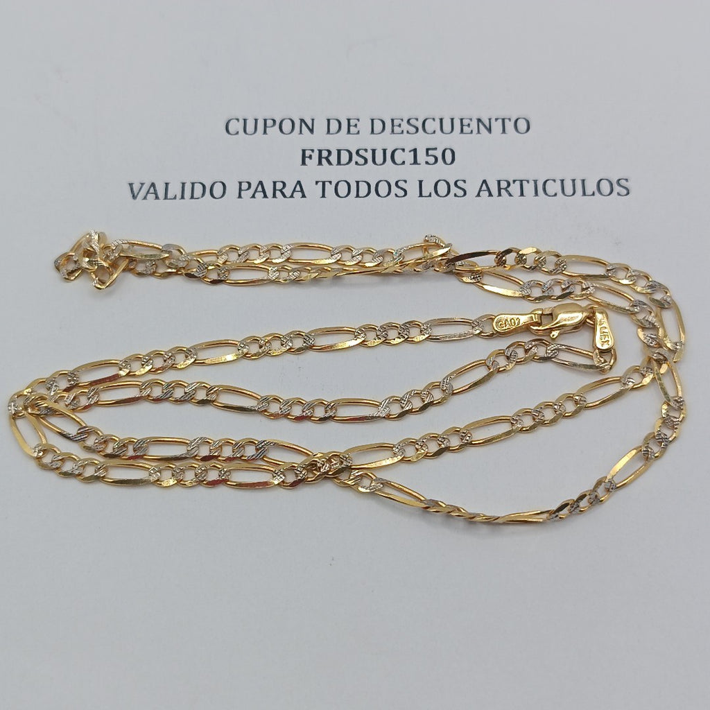 CADENAS TEJIDO 3X1 DIAMANTADO ORO 10K 55 CM 6.5 GR (NUEVO)