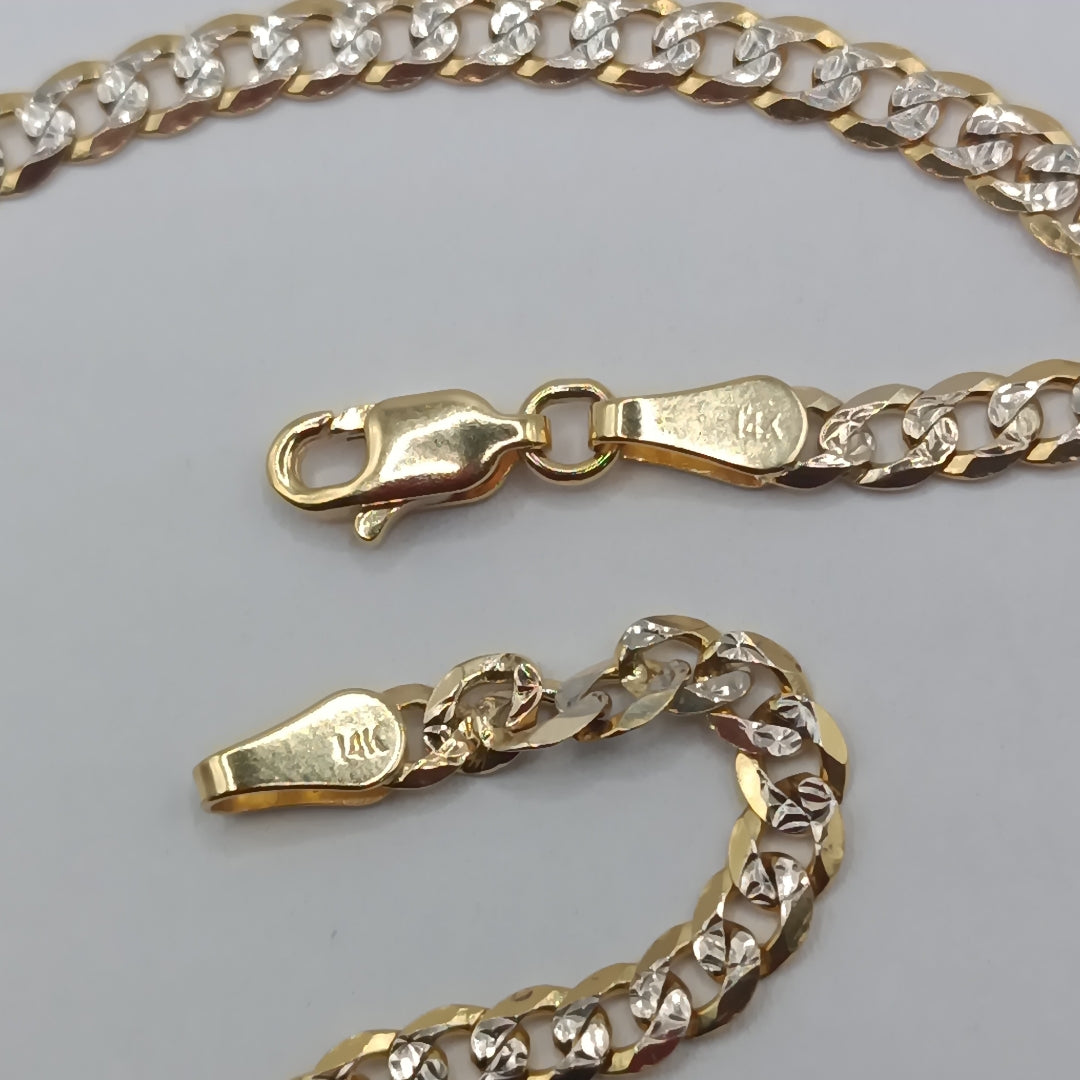 PULSERAS TEJIDO BARBADA ORO 14K 20 CM 4.9 GR (NUEVO)