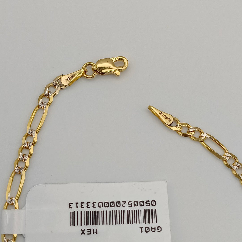 PULSERAS 3X1 DIAMANTADA ORO 14K 18 CM 3 GR (NUEVO)