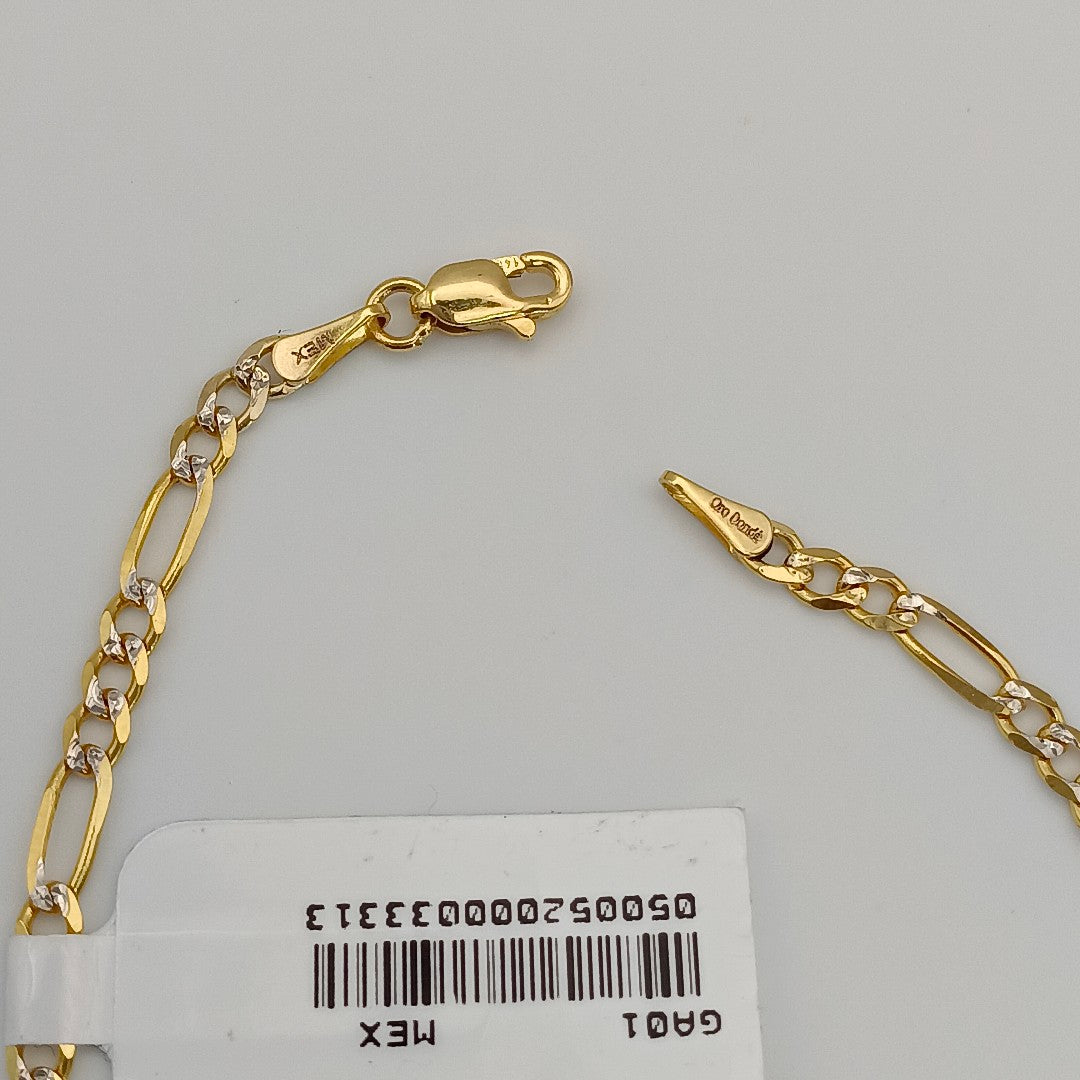 PULSERAS 3X1 DIAMANTADA ORO 14K 18 CM 3 GR (NUEVO)