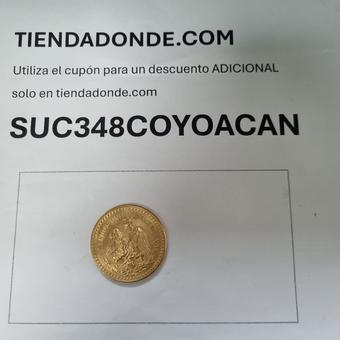 K1 41,60 GRMS 21 K IDENTIFICACIÓN MONEDA NOMINATIVA MONEDAS PESOS 50 PESOS (SEMINUEVO)