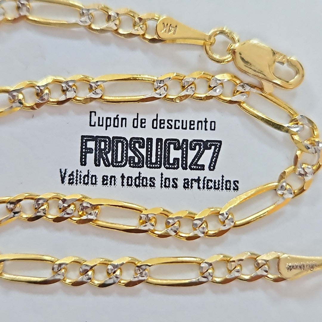 PULSERAS 3X1 DIAMANTADA ORO 14K 18 CM 3 GR (NUEVO)
