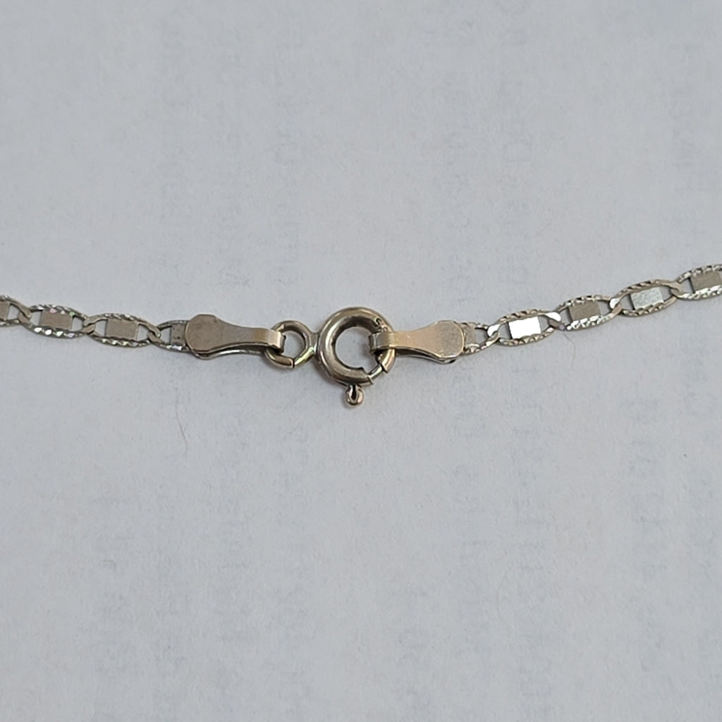 CADENA, CRUZ ORO BLANCO 14 K 3.4 GRMS (SEMINUEVO)