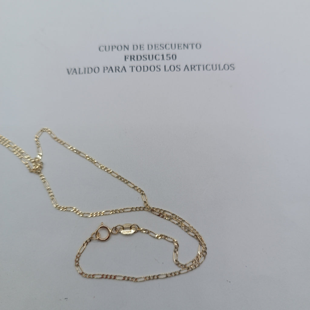 CADENAS TEJIDO 3X1 ORO 14K 55 CM 2.4 GR (NUEVO)