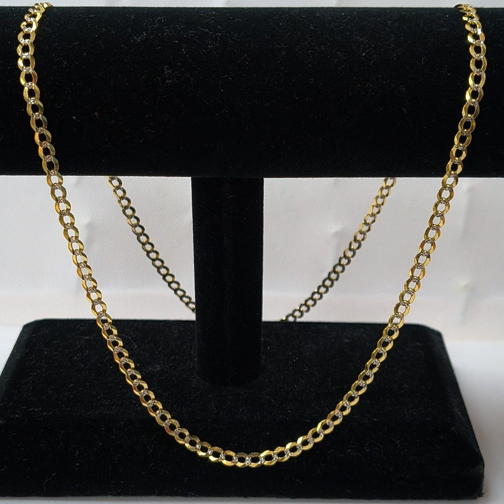 CADENAS BARBADA DIAMANTADA ORO 14K 60 CM 9.5 GR (NUEVO)
