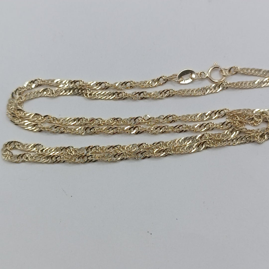 CADENAS TEJIDO MEDIO TORZAL ORO 10K 50 CM 3.8 GR (NUEVO)