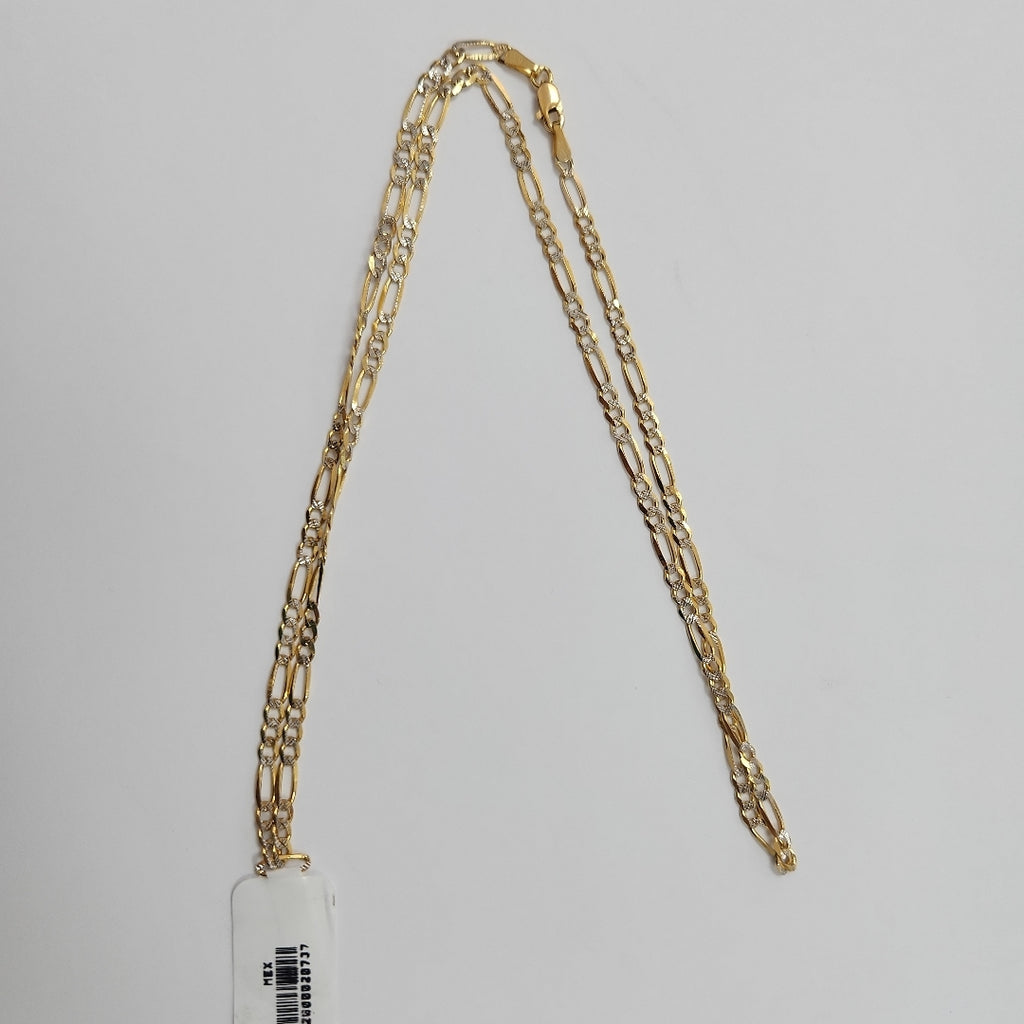 CADENAS TEJIDO 3X1 DIAMANTADO ORO 10K 55 CM 6.1 GR (NUEVO)