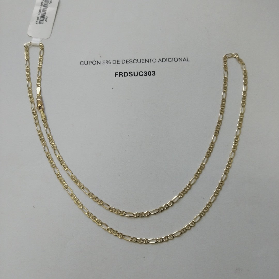 CADENAS TEJIDO FIGARO GUCHI ORO 10K 55 CM 4.9 GR (NUEVO)