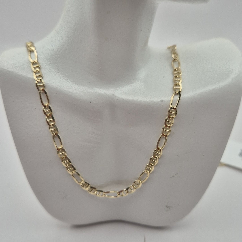 CADENAS TEJIDO FIGARO GUCHI ORO 10K 60 CM 5.3 GR (NUEVO)