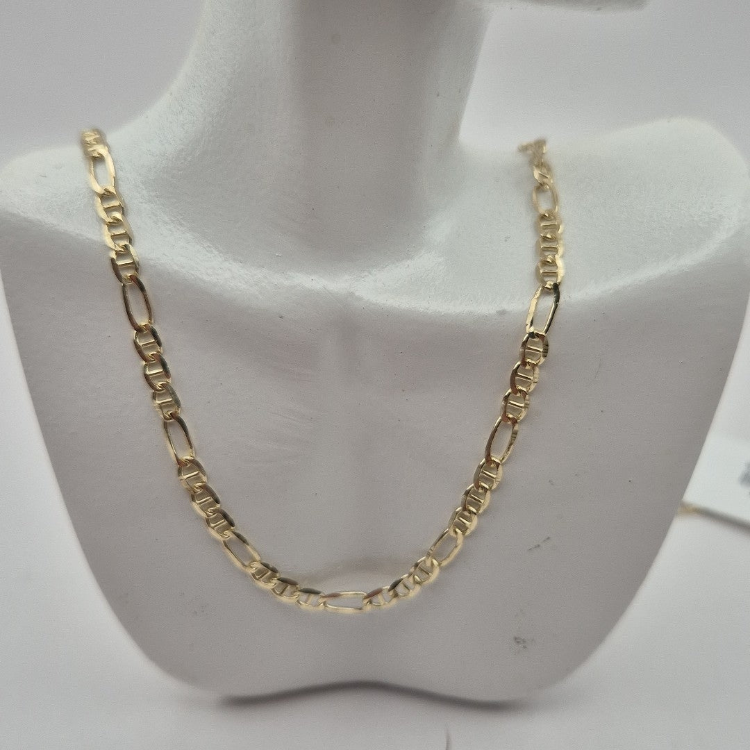 CADENAS TEJIDO FIGARO GUCHI ORO 10K 60 CM 5.3 GR (NUEVO)