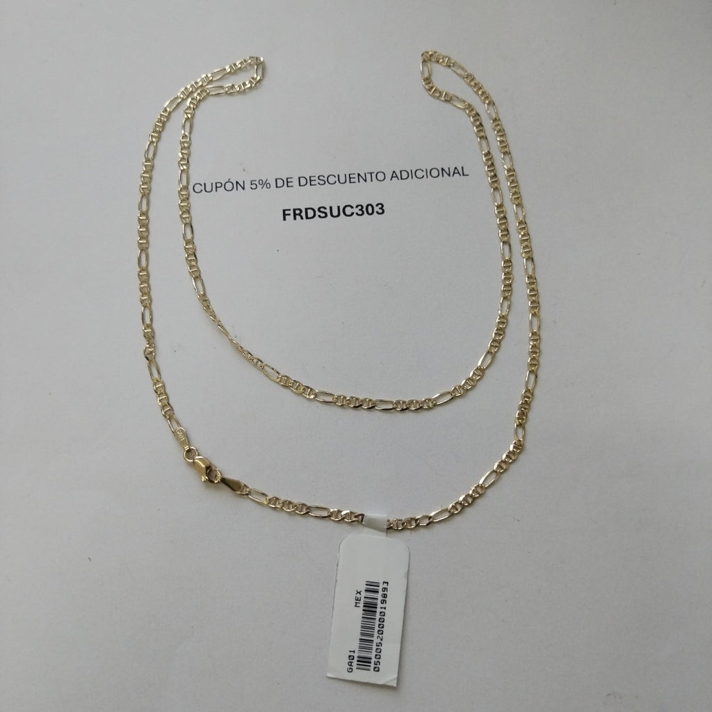 CADENAS TEJIDO FIGARO GUCHI ORO 10K 55 CM 4.9 GR (NUEVO)