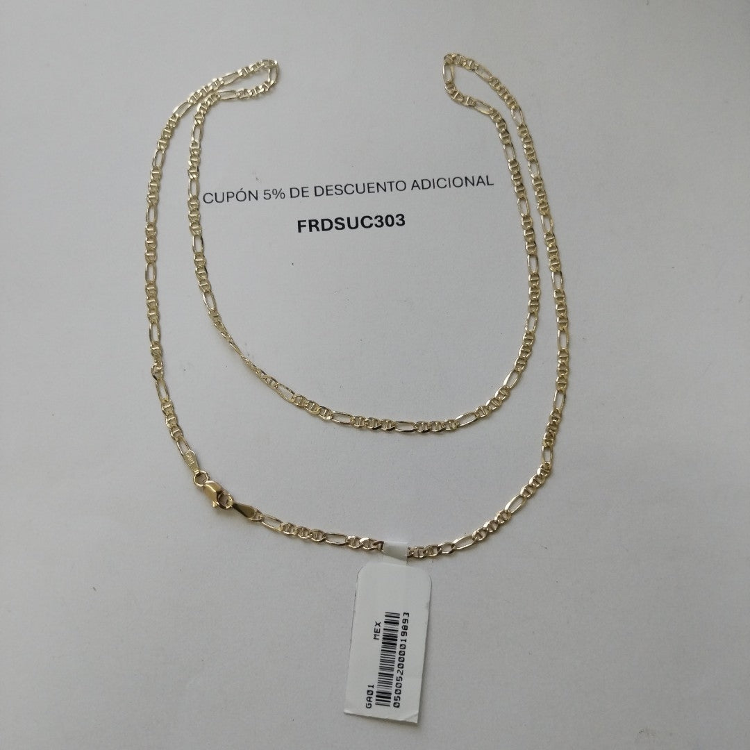 CADENAS TEJIDO FIGARO GUCHI ORO 10K 55 CM 4.9 GR (NUEVO)