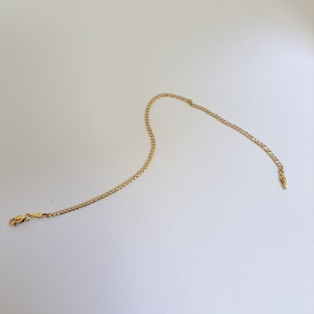 PULSERAS BARBADA DIAMANTADA ORO 14K 18 CM 2.4 GR (NUEVO)