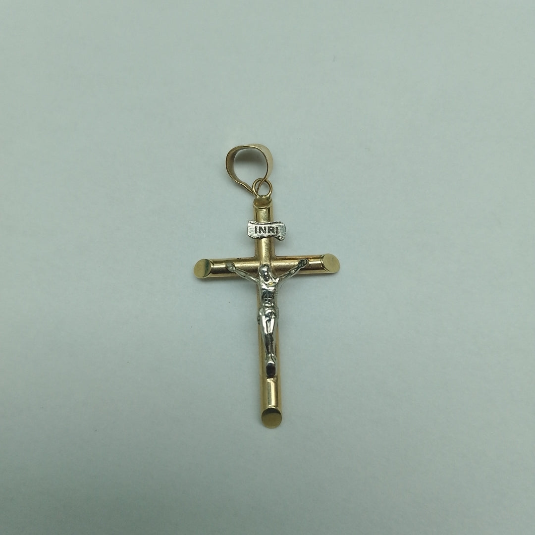 CRUCIFIJO ORO, ORO COMBINADO 10 K 1.3 GRMS (SEMINUEVO)