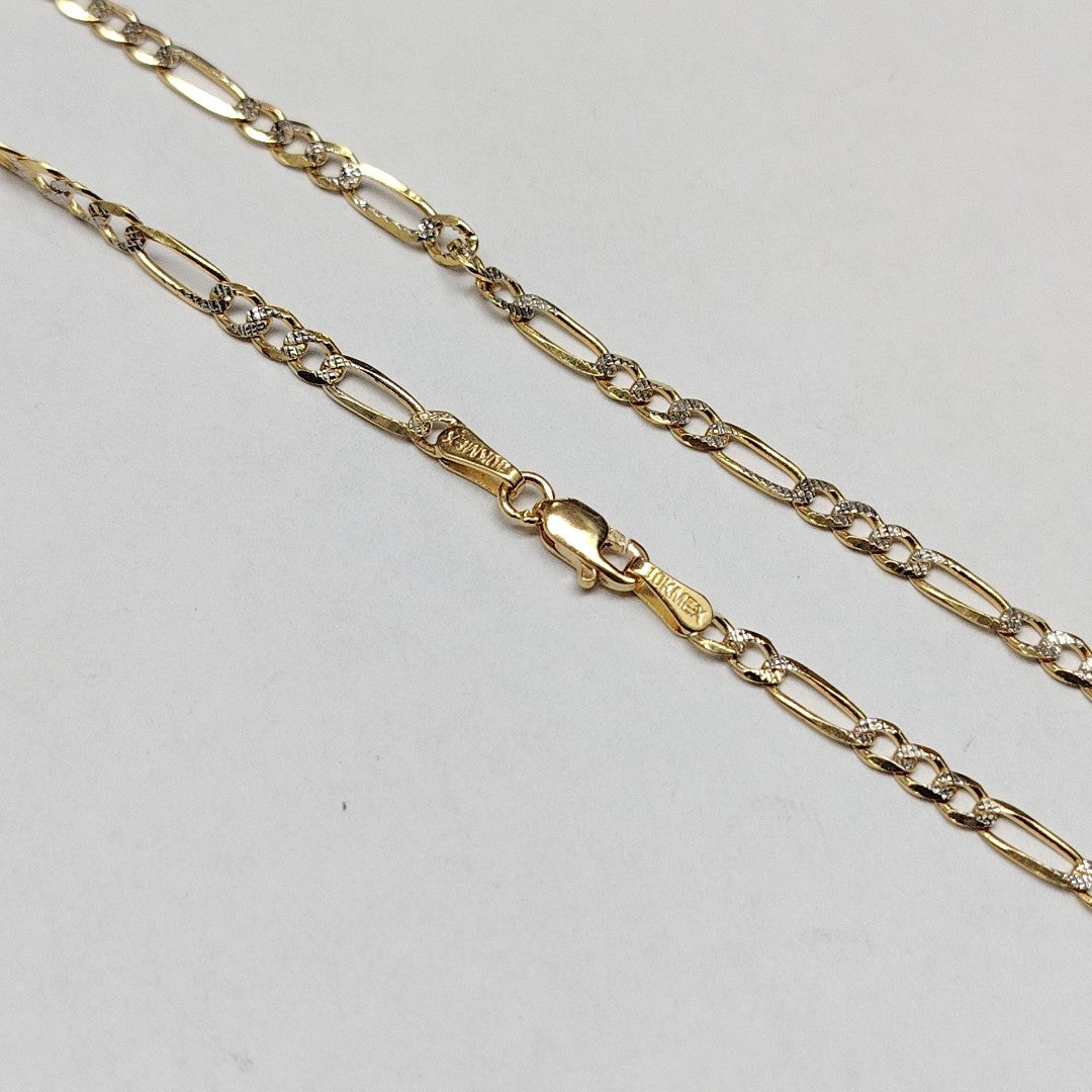 CADENAS TEJIDO 3X1 DIAMANTADO ORO 10K 60 CM 6.7 GR (NUEVO)