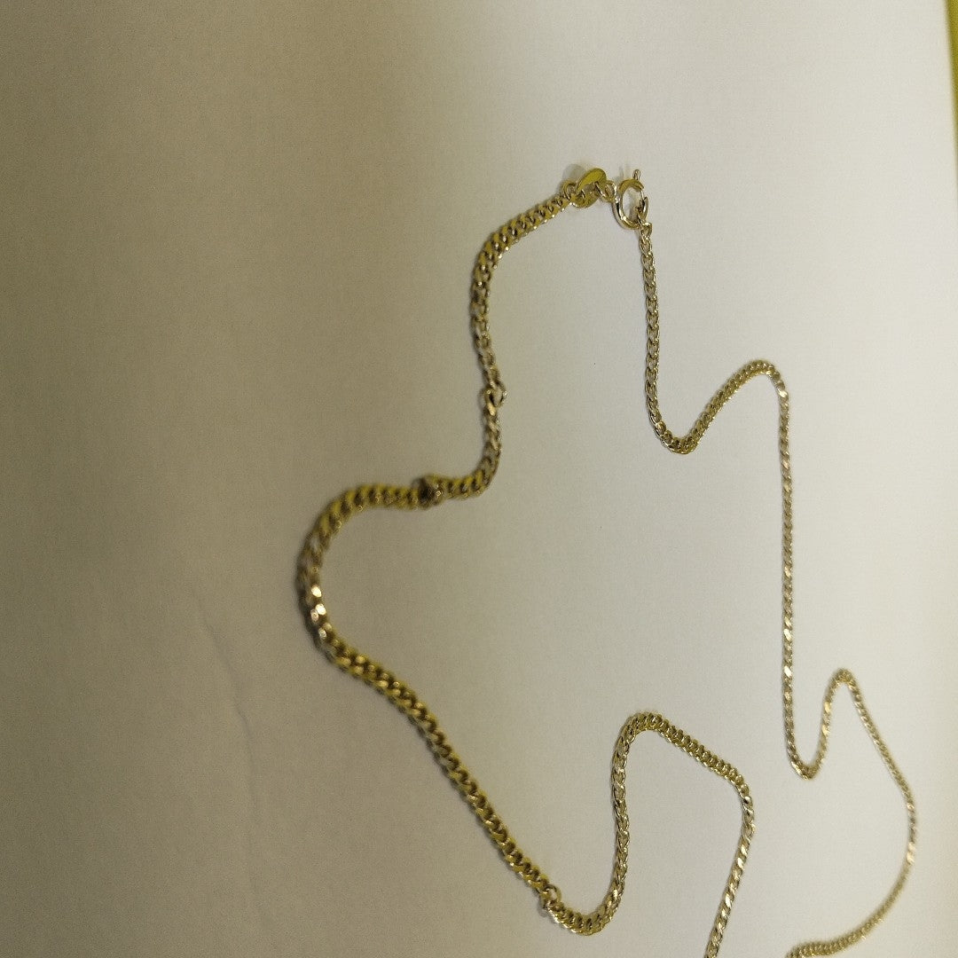 CADENAS TEJIDO BARBADA ORO 10K 60 CM 4.1 GR (NUEVO)