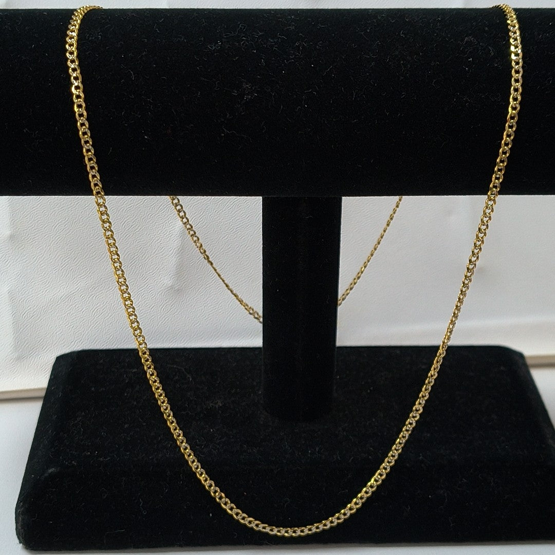 CADENAS BARBADA DIAMANTADA ORO 14K 55 CM 5.7 GR (NUEVO)