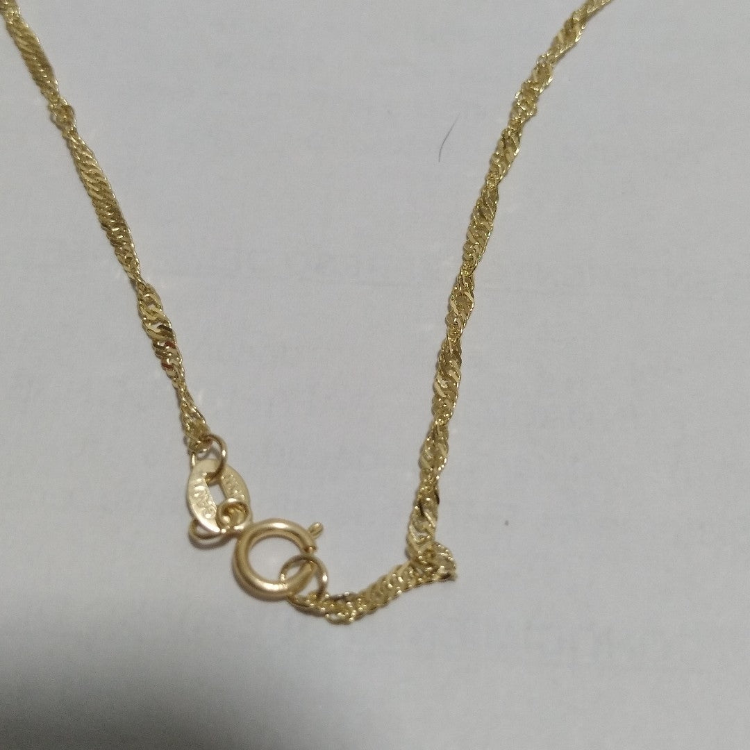 CADENAS TEJIDO MEDIO TORZAL ORO 10K 55 CM 2.5 GR (NUEVO)