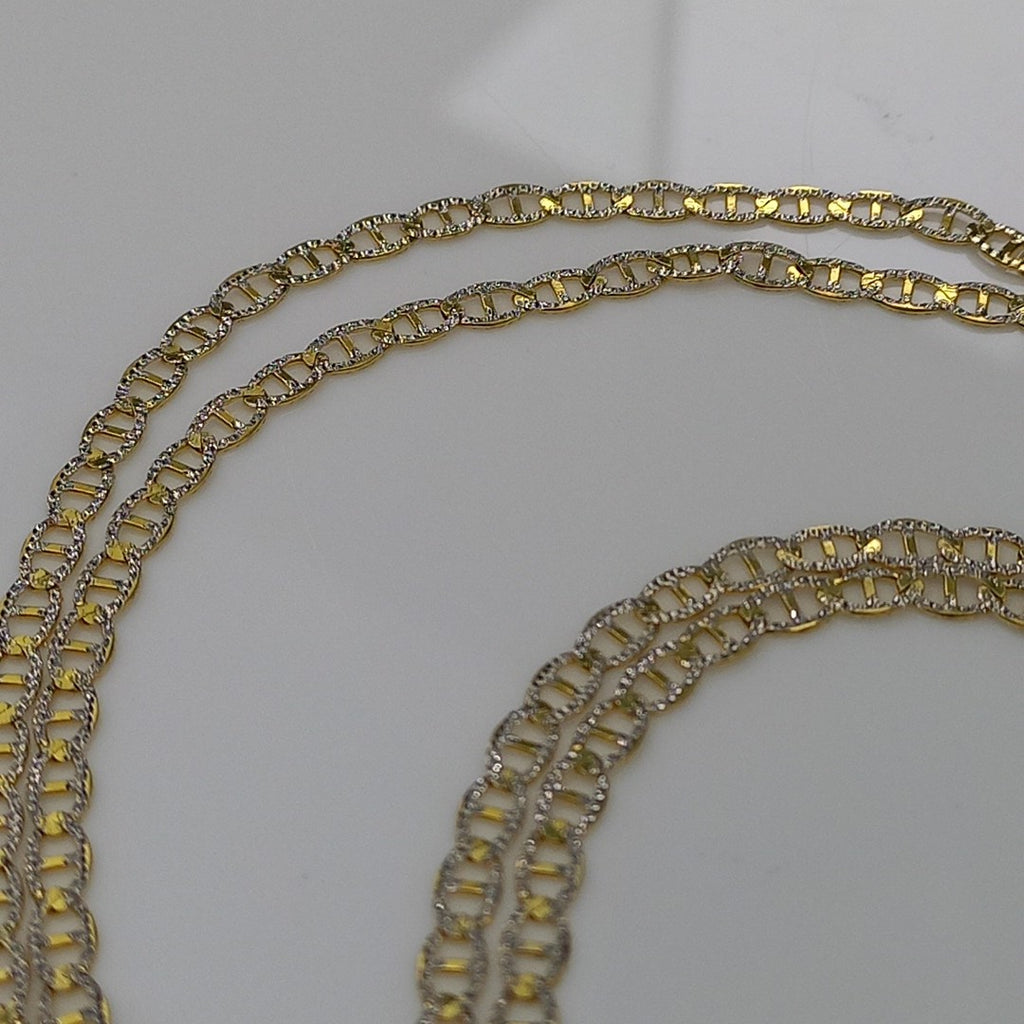 CADENAS TEJIDO GUCHI DIAMANTADO ORO 10K 55 CM 3.9 GR (NUEVO)