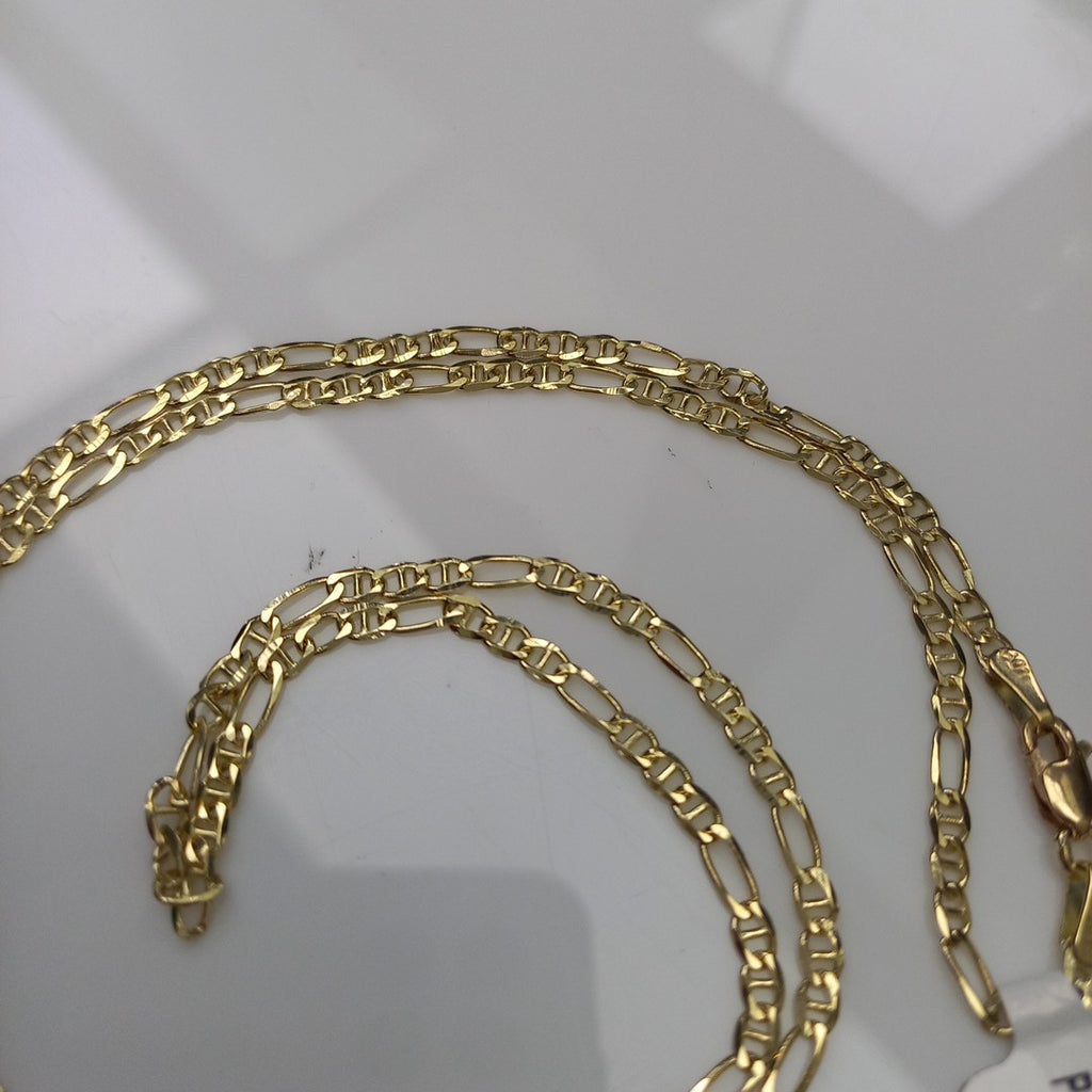 CADENAS TEJIDO FIGARO GUCHI ORO 10K 55 CM 5 GR (NUEVO)