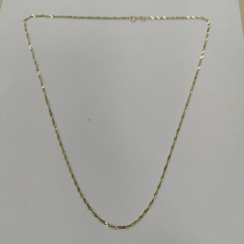 CADENAS TEJIDO MEDIO TORZAL ORO 10K 55 CM 2.5 GR (NUEVO)
