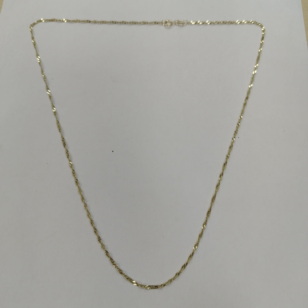 CADENAS TEJIDO MEDIO TORZAL ORO 10K 55 CM 2.5 GR (NUEVO)