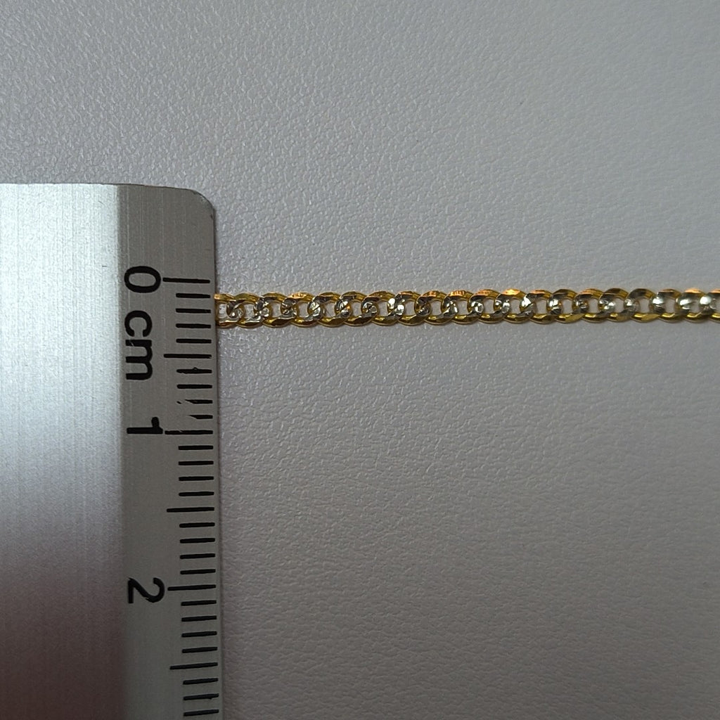 PULSERAS BARBADA DIAMANTADA ORO 14K 18 CM 2.4 GR (NUEVO)
