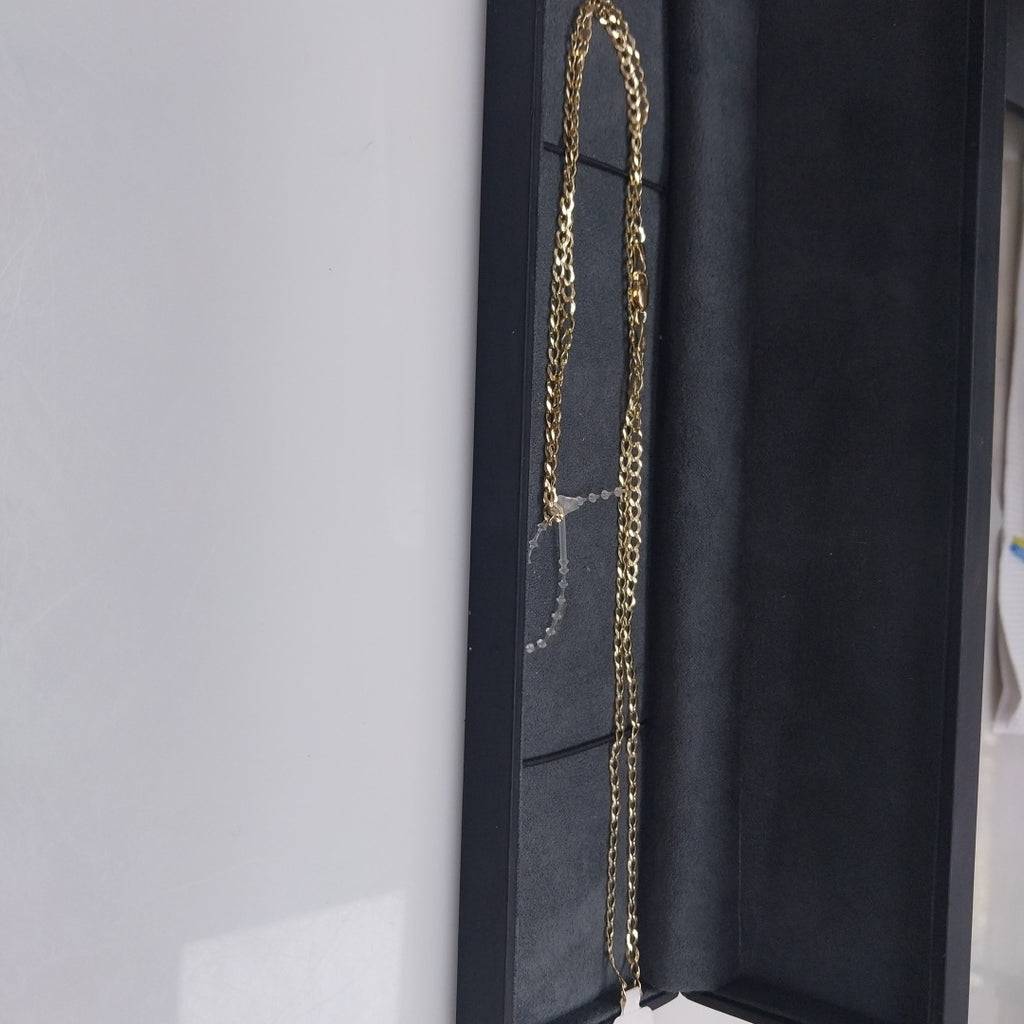 CADENAS TEJIDO BARBADA ORO 14K 60 CM 5.4 GR (NUEVO)