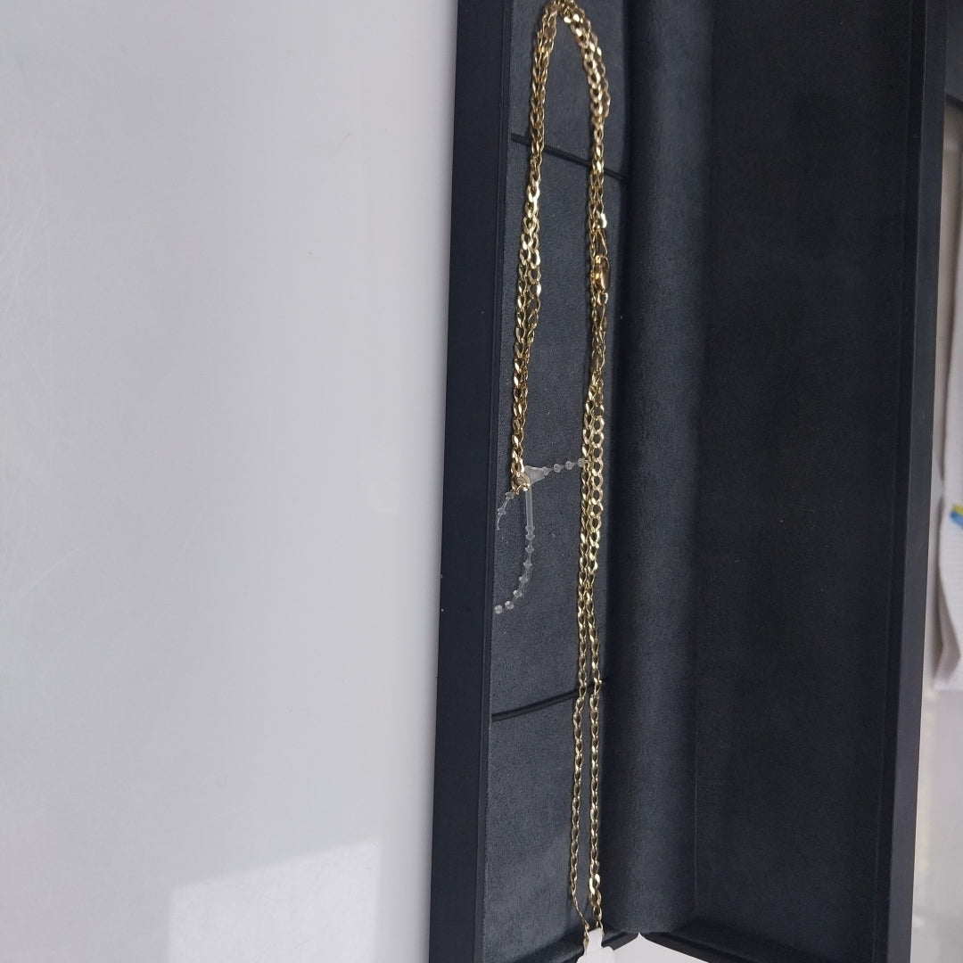 CADENAS TEJIDO BARBADA ORO 14K 60 CM 5.4 GR (NUEVO)