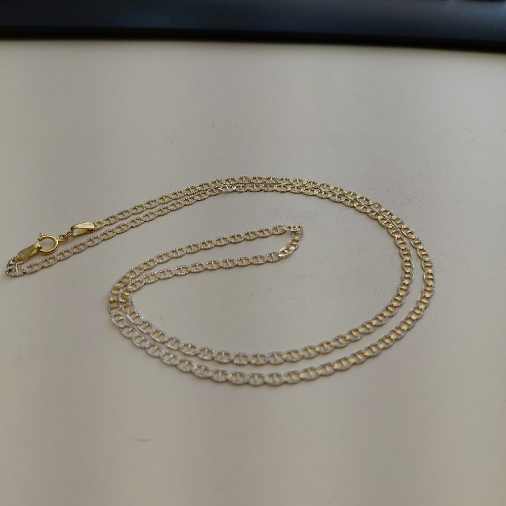 CADENAS TEJIDO GUCHI DIAMANTADO ORO 10K 55 CM 3.9 GR (NUEVO)