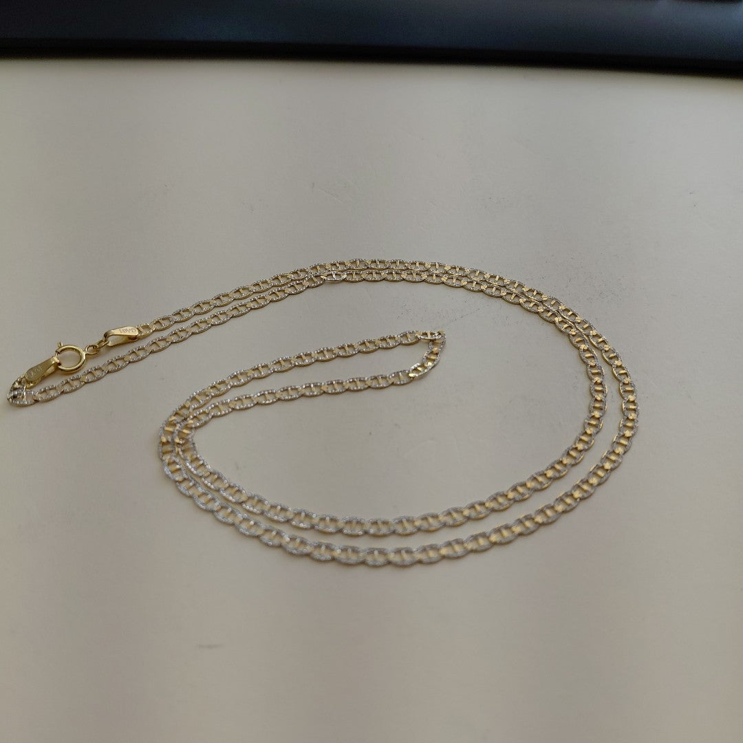 CADENAS TEJIDO GUCHI DIAMANTADO ORO 10K 55 CM 3.9 GR (NUEVO)