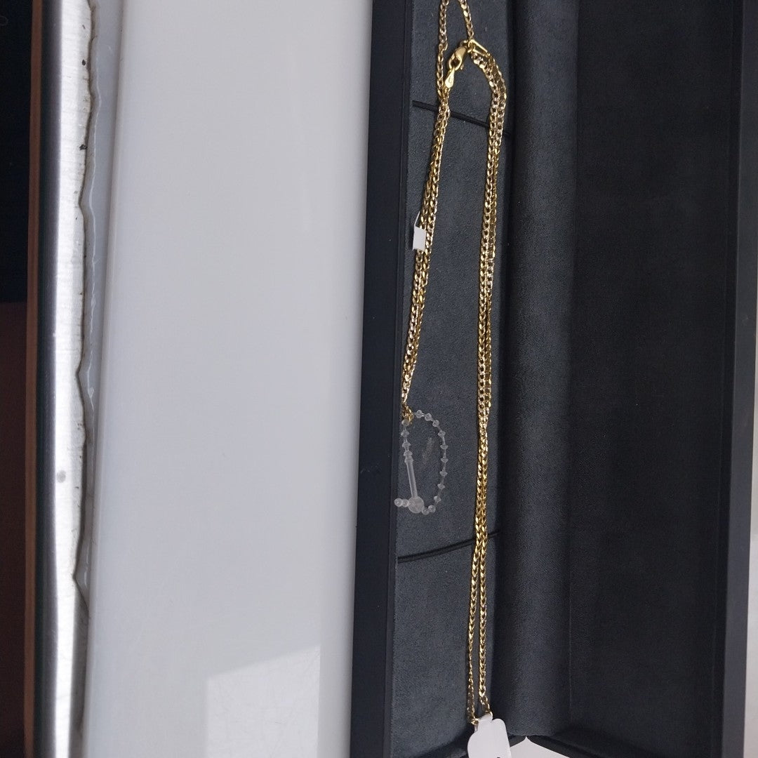 CADENAS BARBADA DIAMANTADA ORO 14K 60 CM 6.1 GR (NUEVO)