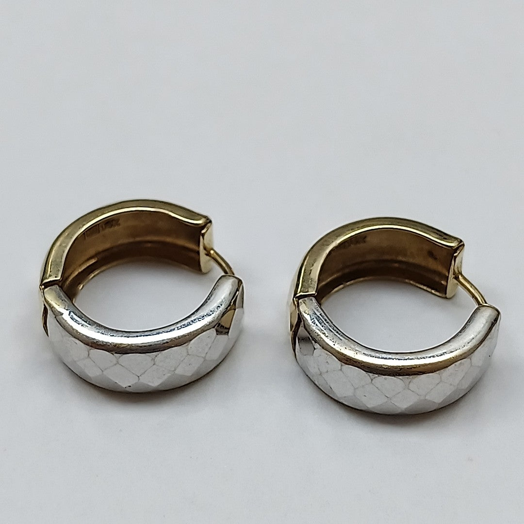 ARRACADAS PAR ORO COMBINADO 14 K 3,00 GRMS (SEMINUEVO)