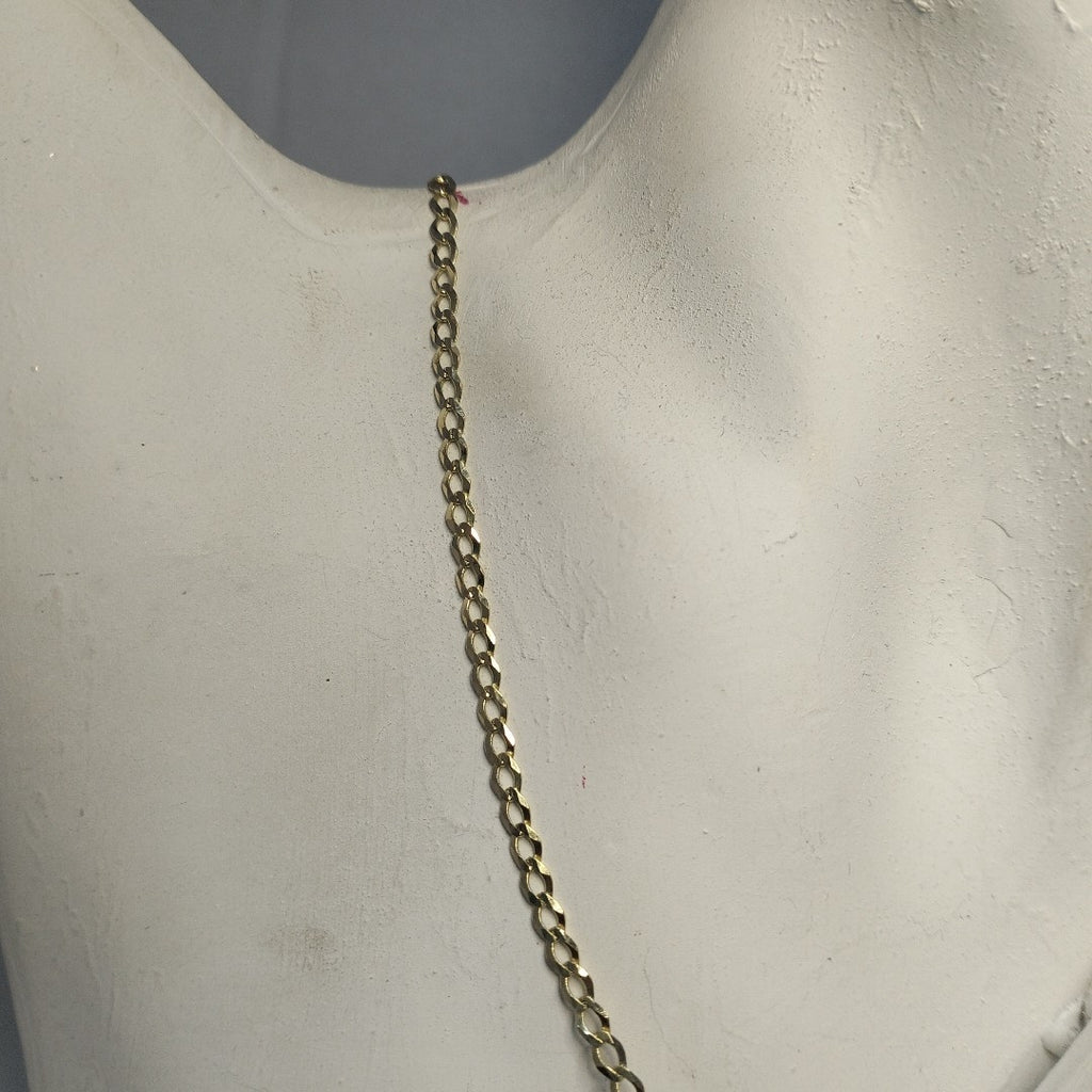 CADENAS TEJIDO BARBADA ORO 14K 60 CM 5.4 GR (NUEVO)