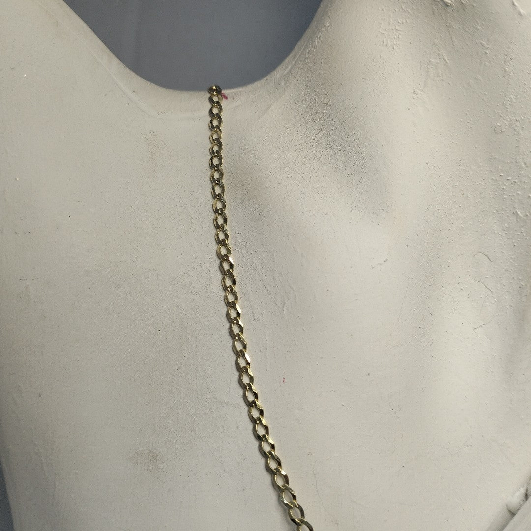 CADENAS TEJIDO BARBADA ORO 14K 60 CM 5.4 GR (NUEVO)
