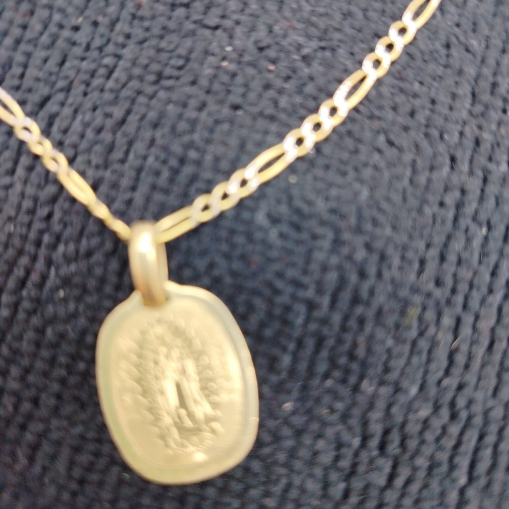 CADENA, MEDALLA RELIGIOSA ORO 14 K 6.2 GRMS (SEMINUEVO)