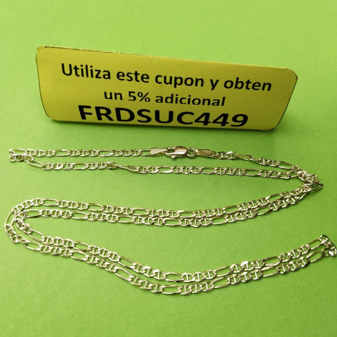 CADENAS TEJIDO FIGARO GUCHI ORO 10K 60 CM 5.3 GR (NUEVO)