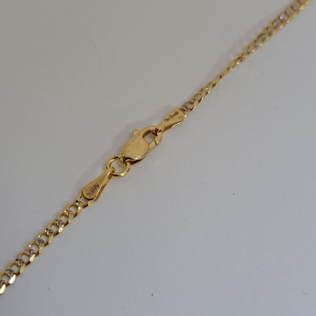 CADENAS BARBADA DIAMANTADA ORO 14K 55 CM 5.8 GR (NUEVO)