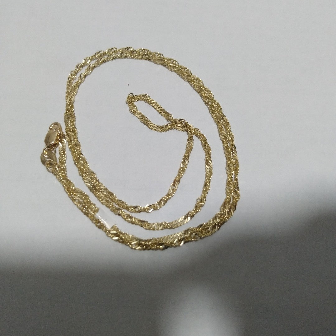 CADENAS TEJIDO MEDIO TZL ORO 14K 55 CM 3.1 GR (NUEVO)