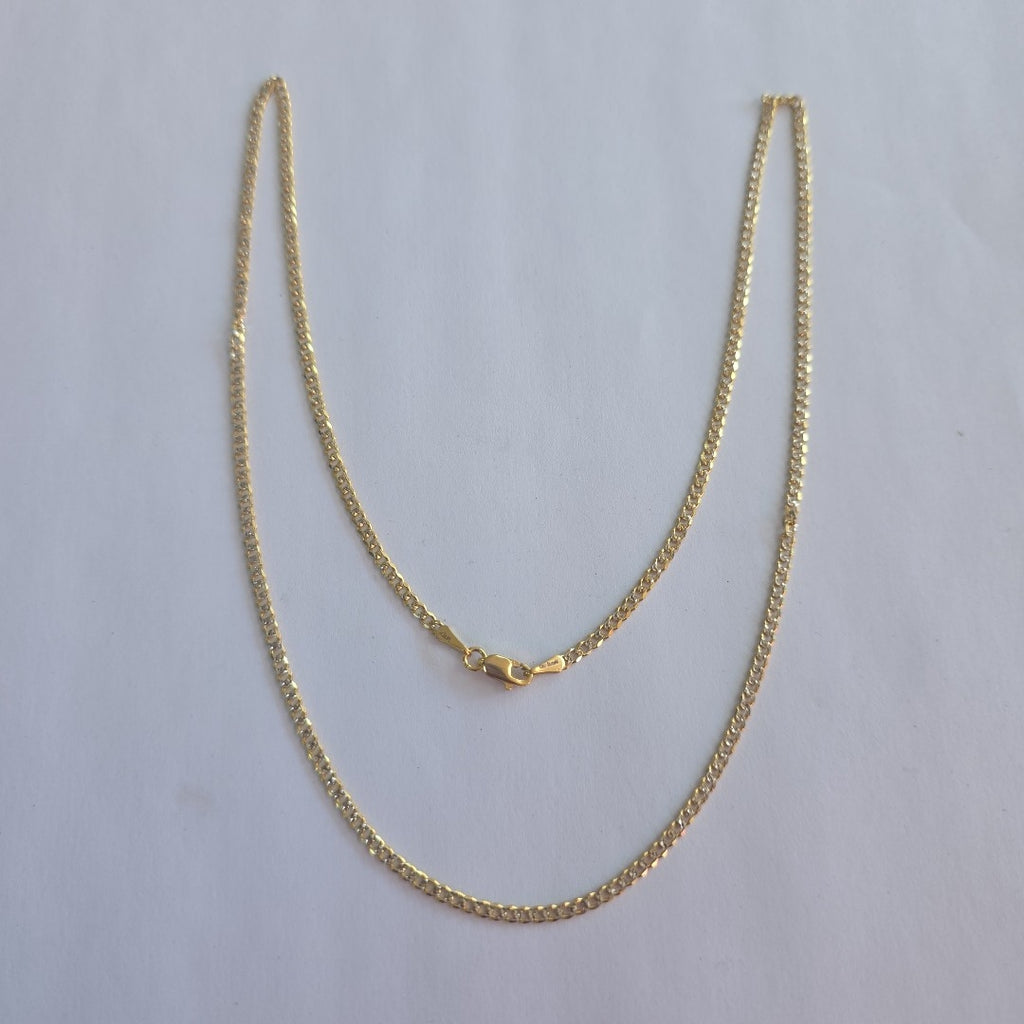 CADENAS BARBADA DIAMANTADA ORO 14K 55 CM 5.7 GR (NUEVO)