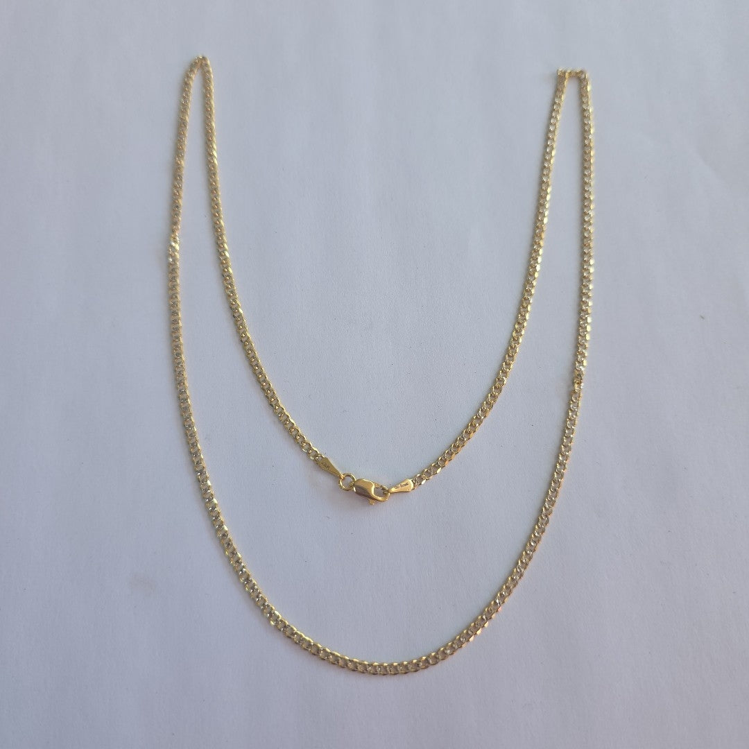 CADENAS BARBADA DIAMANTADA ORO 14K 55 CM 5.7 GR (NUEVO)