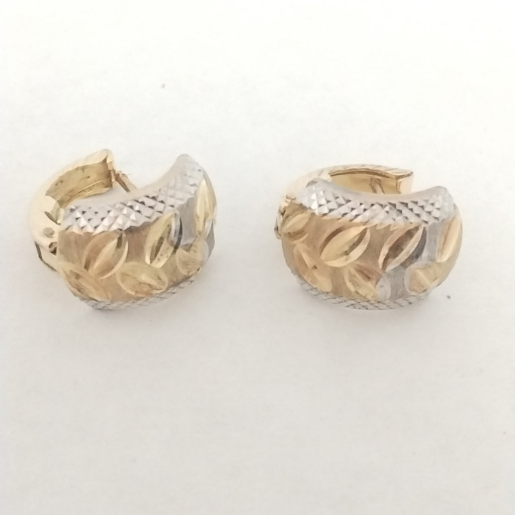 ARETES PAR ORO, ORO COMBINADO 14 K 2.4 GRMS (SEMINUEVO)