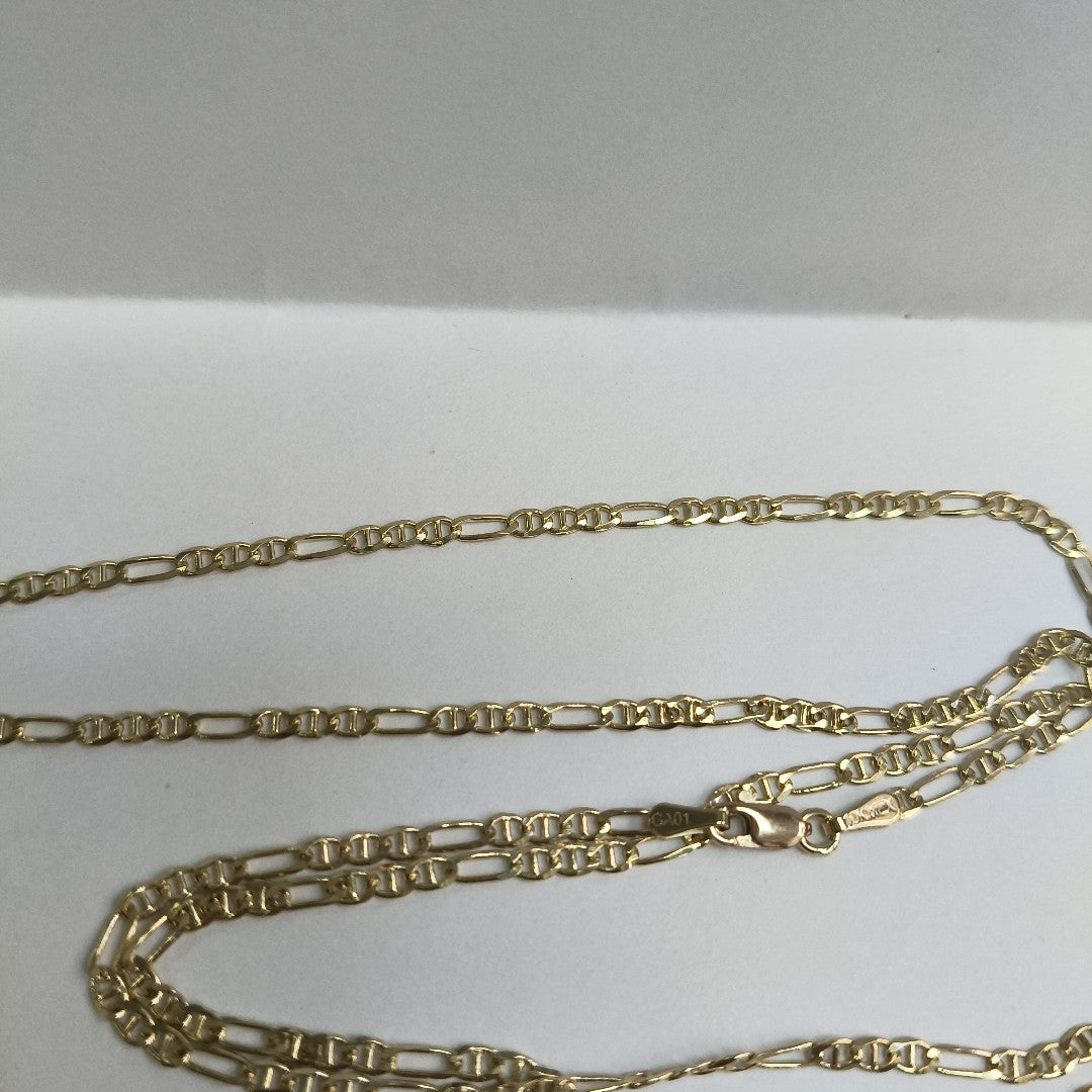 CADENAS TEJIDO FIGARO GUCHI ORO 10K 60 CM 5.2 GR (NUEVO)
