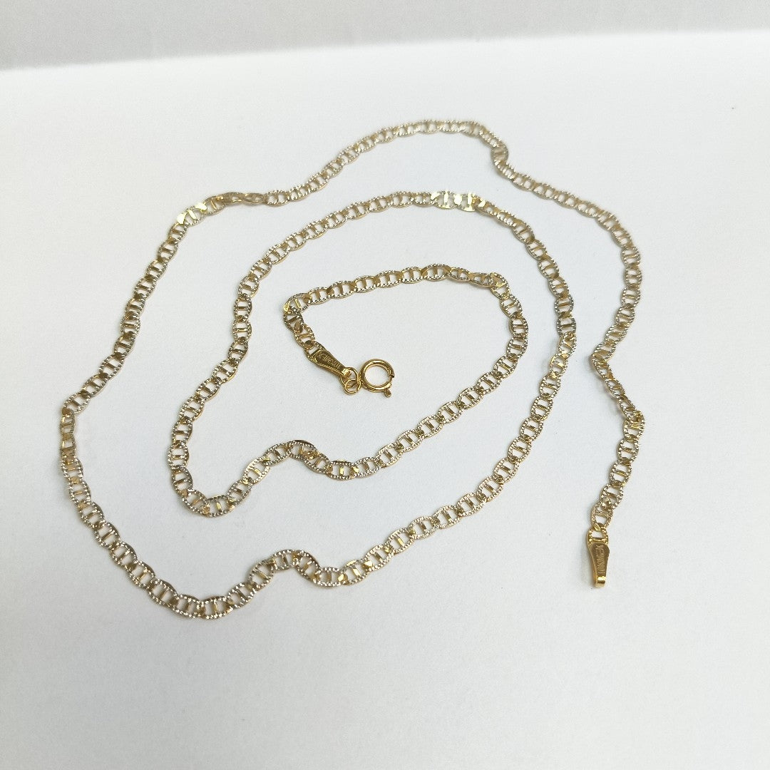 CADENAS TEJIDO GUCHI DIAMANTADO ORO 10K 55 CM 3.9 GR (NUEVO)