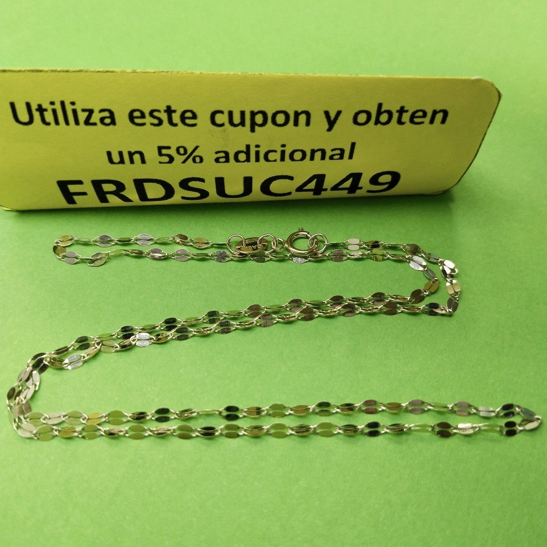 CADENAS TEJIDO ESPECIAL ORO 10K 40 A 45 CM 0.9 GR (NUEVO)