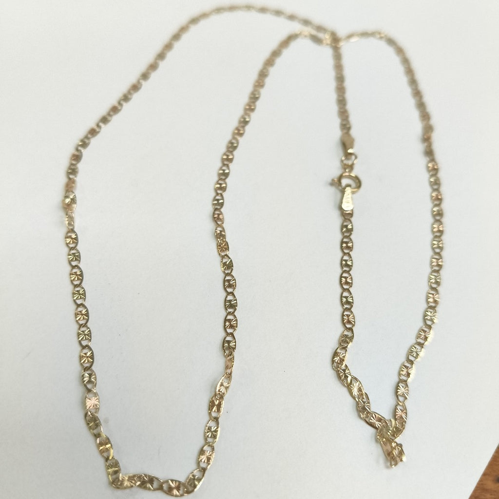 CADENAS TEJIDO GUCHI ORO 10K 55 CM 3 GR (NUEVO)