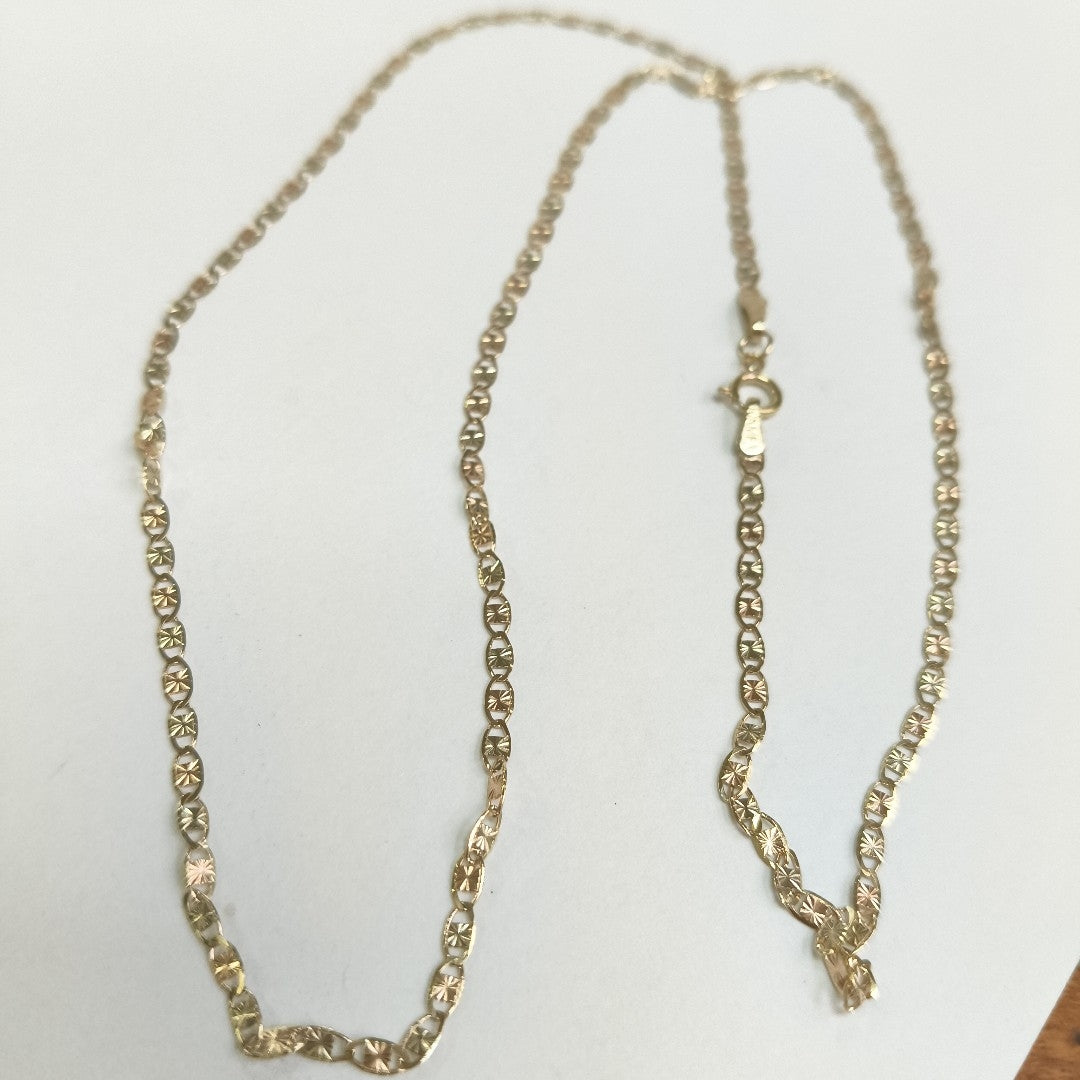 CADENAS TEJIDO GUCHI ORO 10K 55 CM 3 GR (NUEVO)