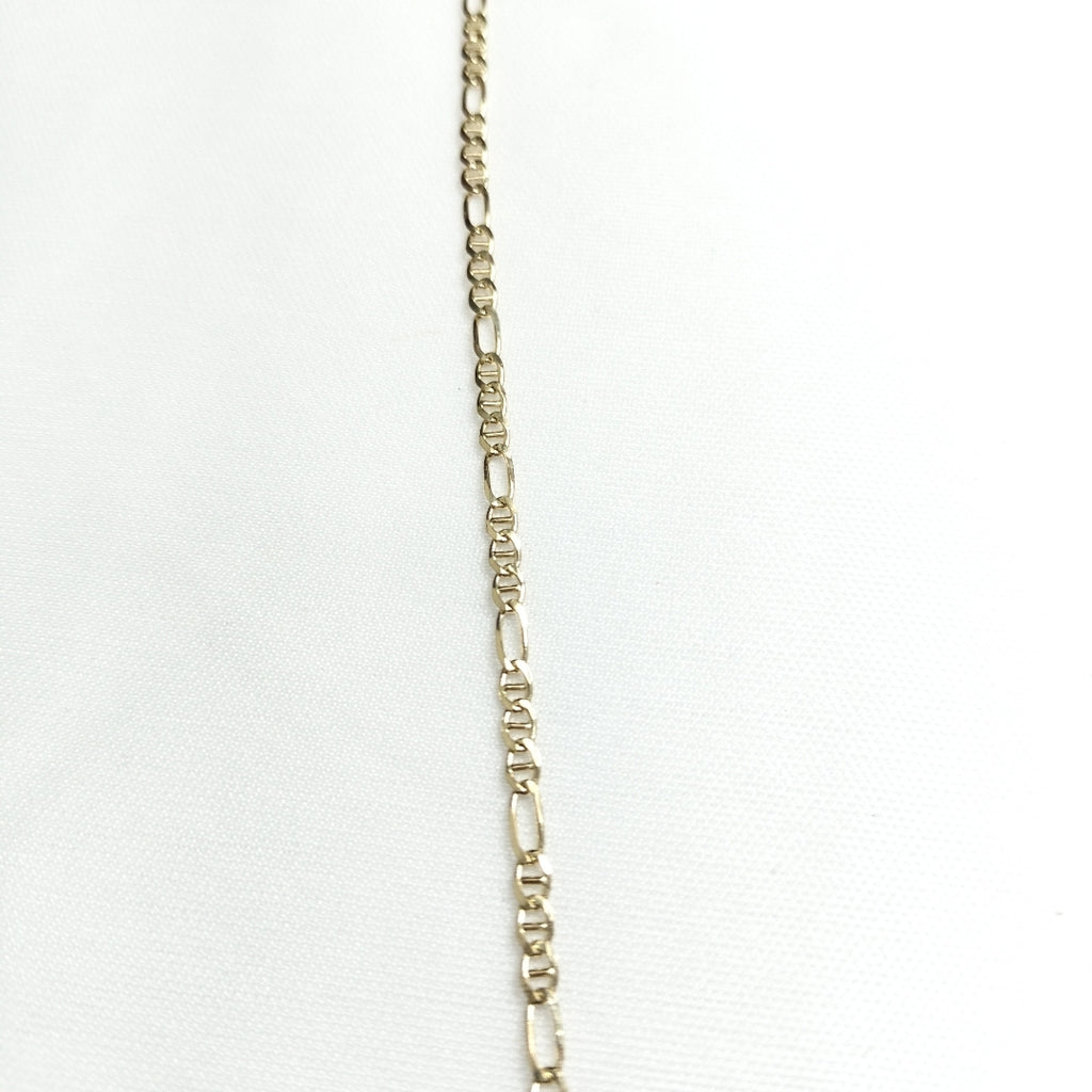 CADENAS TEJIDO FIGARO GUCHI ORO 10K 55 CM 5 GR (NUEVO)