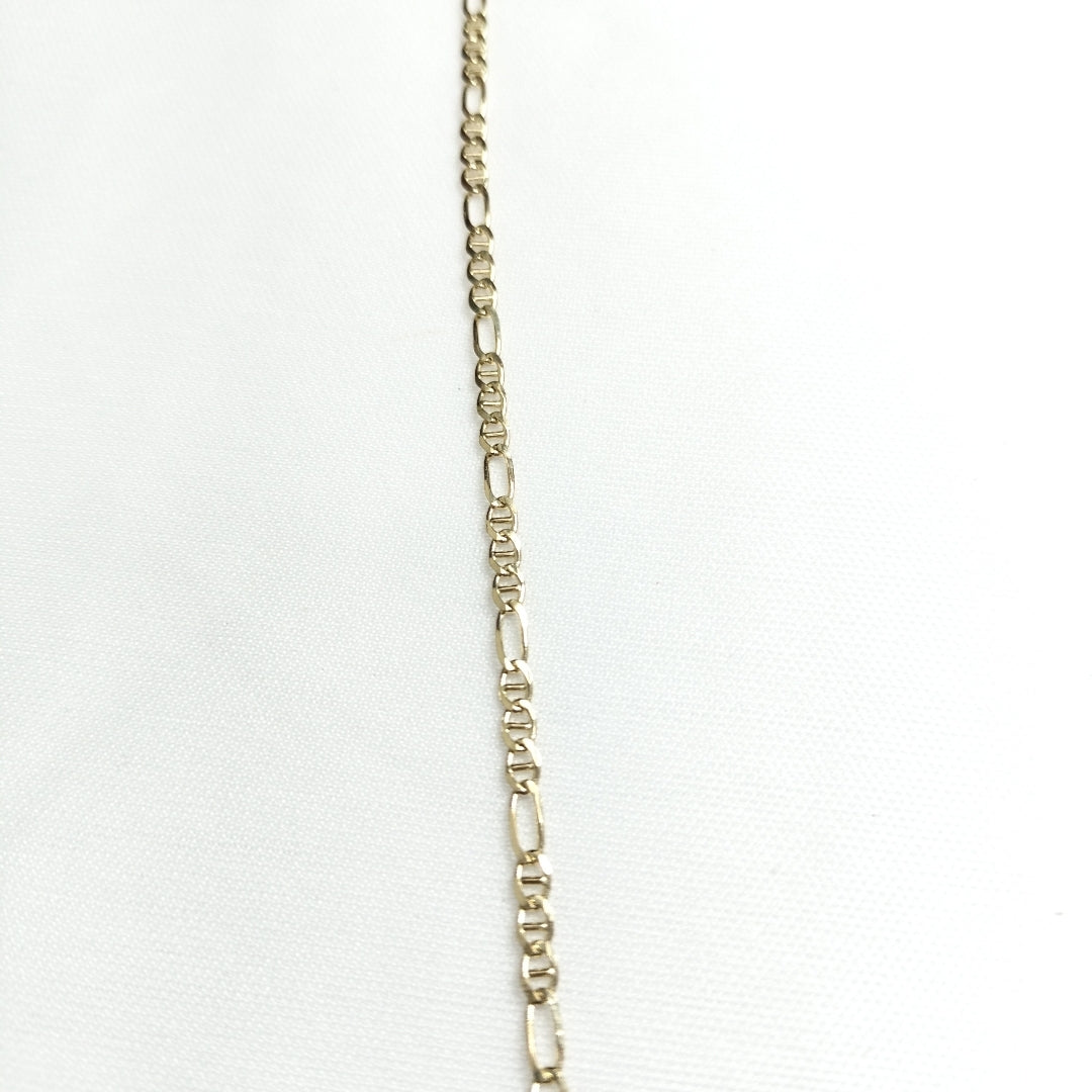 CADENAS TEJIDO FIGARO GUCHI ORO 10K 55 CM 5 GR (NUEVO)